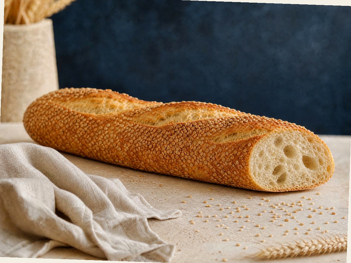 Susamlı Baget Ekmeği – Tam Buğdaylı